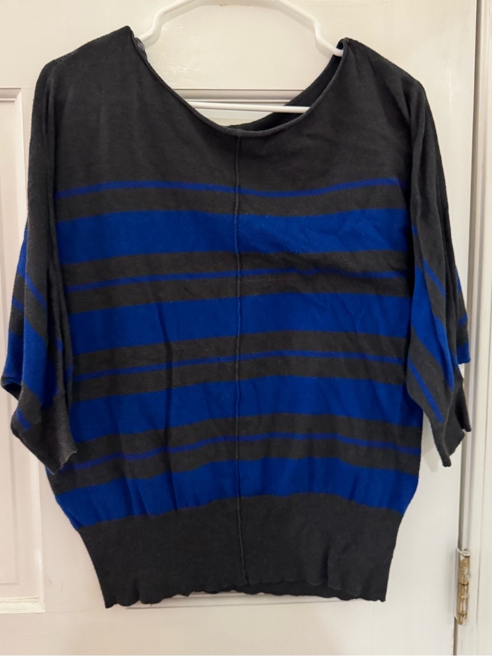 jcpenney Gray and Blue Striped Scoop-Neck Pullover